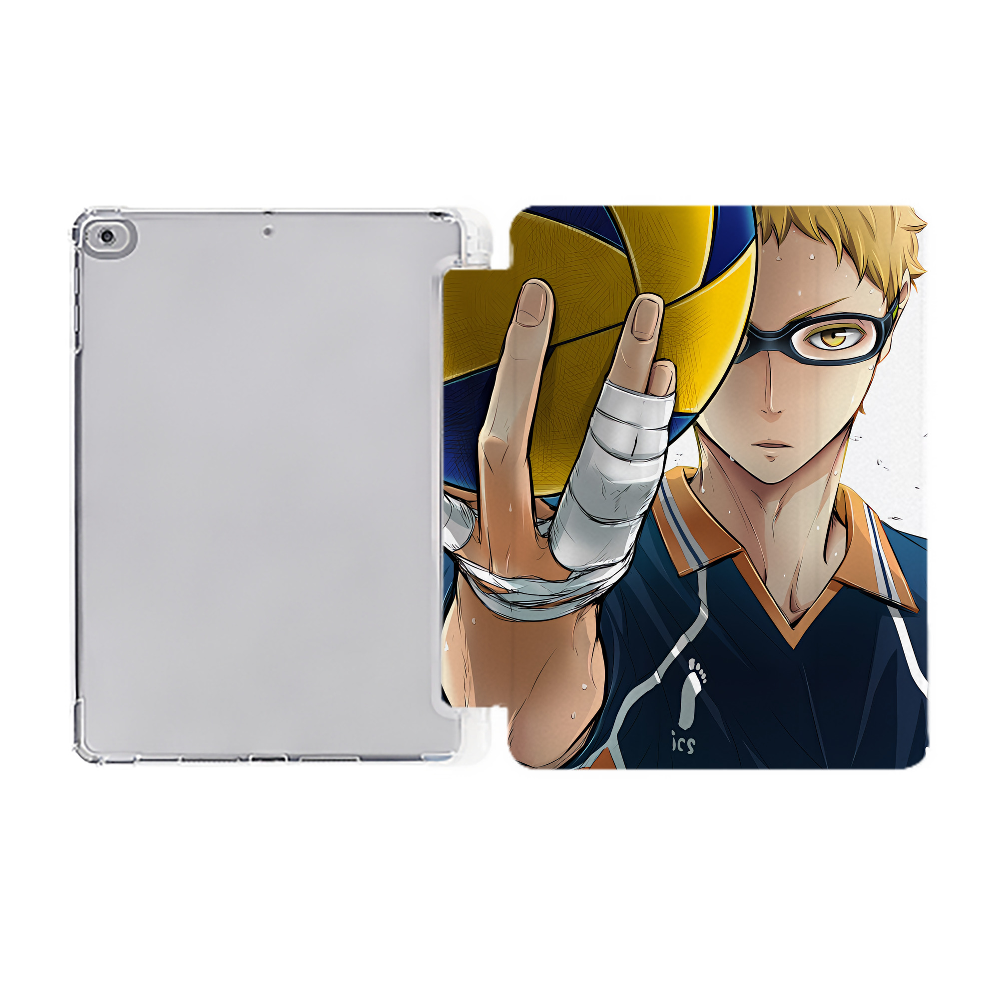 （画像用） ハイキュー!! Haikyu!! IPad ケース ペン収納付き 三つ折りスタンド PUレザー×シリコン 対応機種9.5/10.5/10.9インチ